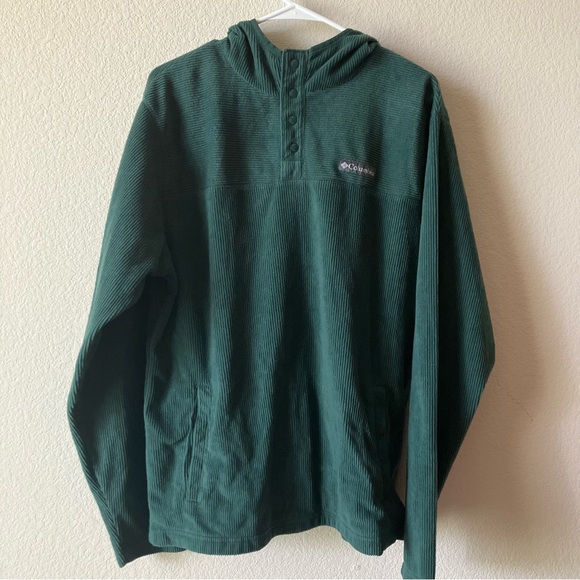 Columbia Men's Steens Mountain™ Half Snap Fleece Corduroy Spruce Green Hoodie L - Picture 6 of 10
